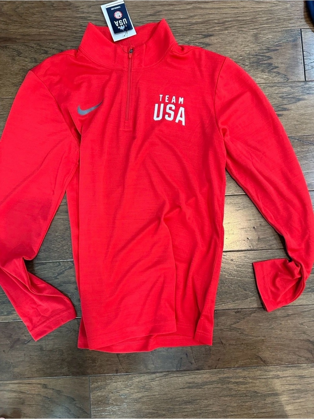 Nike Team USA Dri Fit Red Quarter-Zip Pullover Men’s M